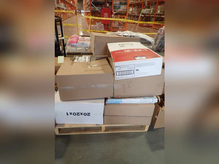 Lot of (9) Boxes Asst. Size Furnace Filters.