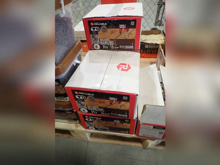 Lot of (5) Reliable 24.8lbs Boxes #8 1 3/4" Deck Screws.