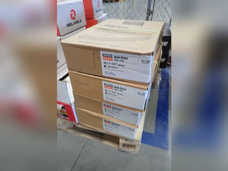 Lot of (4) Boxes #6 x 1 1/4" Collated Quik Load Screw Strips and (1) Box Asst. Screws.