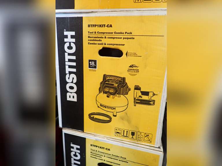 BOSTITCH 18-Gauge Brad Nailer & Compressor Combo Kit – Oil-Free 6-Gallon Pancake With Easy Start