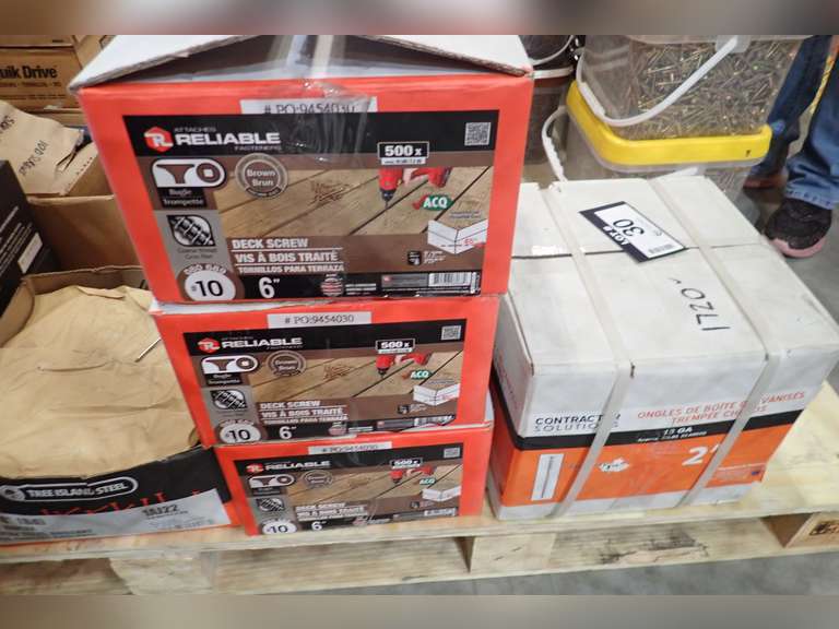 Lot of (1) Box 13 Ga Galvanized 2" Box Nails and (2.5) Boxes #10 6" Deck Screws.