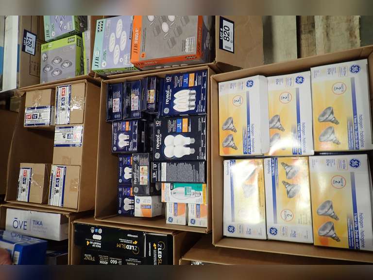 Lot of (3) Boxes inc. Asst. Halogen and LED Light Bulbs, Round Junction ...