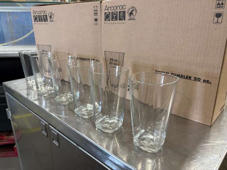 2 CASES OF 20OZ/591ML PRYSM COOLER GLASS, ARCOROC E5213 - 24 PER CASE - NEW