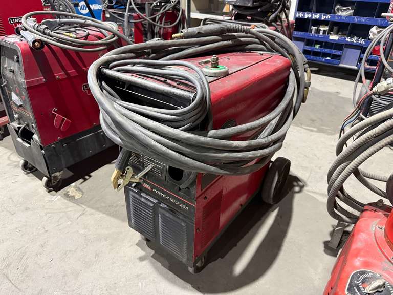 Lincoln Electric Power MIG 255 Welder w/ Torch, Cart, Etc.