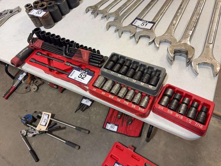 Lot of Asst. Snap-On Sockets, Hex Drives, Allen Keys, Extensions, Etc.