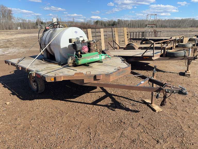 11’ S/A Utility Trailer w/ Speedaire Gasoline Compressor, Poly Tank, Graco Pump, etc. 2S92P1117W1090558