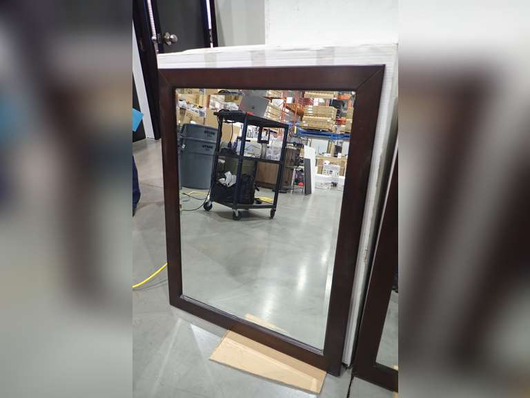 Lot of (3) Ambient OM-1001 35 1/2"x27 9/16" Chocolate Brown Wood Frame Mirror.