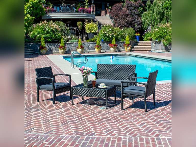 Patioflare Ivan 4Pc Conversation Patio Set- Brown-NEW IN BOX.