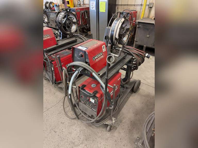 Lincoln Electric FlexTec 450 Welder w/ Lincoln Electric LF-72 Wire Feeder, Cart, Torch, Cables, Etc.