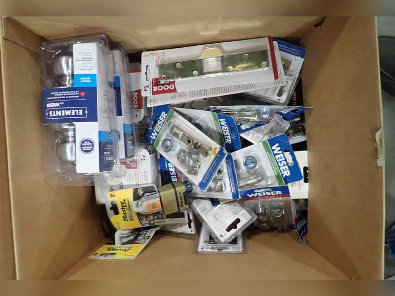 Lot of Asst. Weiser Privacy Sets, Entry Door Latches, Security Latch Strikes, Padlocks, etc.