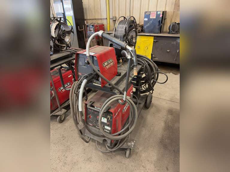 Lincoln Electric FlexTec 450 Welder w/ Lincoln Electric LF-72 Wire Feeder, Cart, Torch, Cables, Etc.