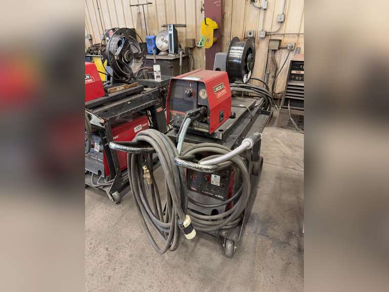 Lincoln Electric FlexTec 450 Welder w/ Lincoln Electric LF-72 Wire Feeder, Cart, Torch, Cables, Etc.
