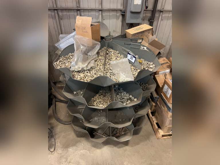 Stud Welder Parts Rack w/ Asst. Ferrules, etc.