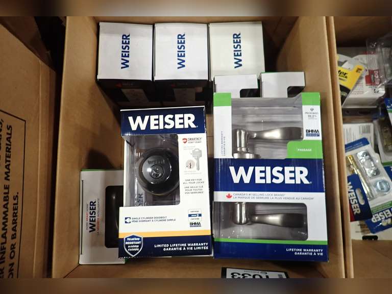 Lot of Approx. (8) Asst. Weiser Passage Sets and (4) Weiser Deadbolts.