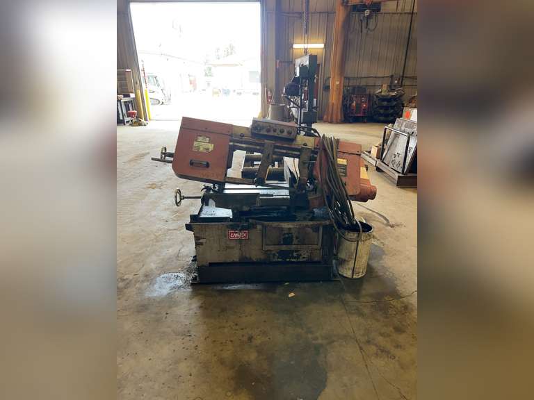 CanTek 10" Horizontal Hydraulic Metal Cutting Bandsaw w/ Asst.(1) 19” X 120” Outfeed Roller and (1) 