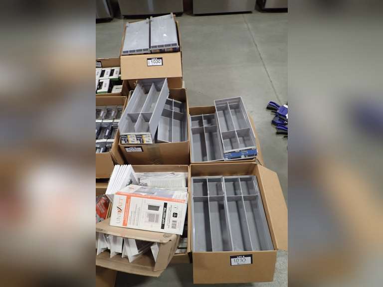Lot of (5) Boxes Asst. Floor Vents, Cold Air Returns, Parts Bins, Uniwatt Bathroom Fan Heater, etc.