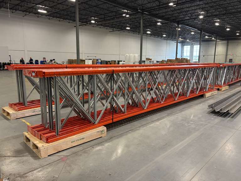Lot of (8) 24'x42" Pallet Rack Uprights.