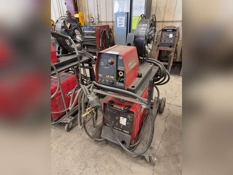 Lincoln Electric FlexTec 450 Welder w/ Lincoln Electric LF-72 Wire Feeder, Cart, Torch, Cables, Etc.