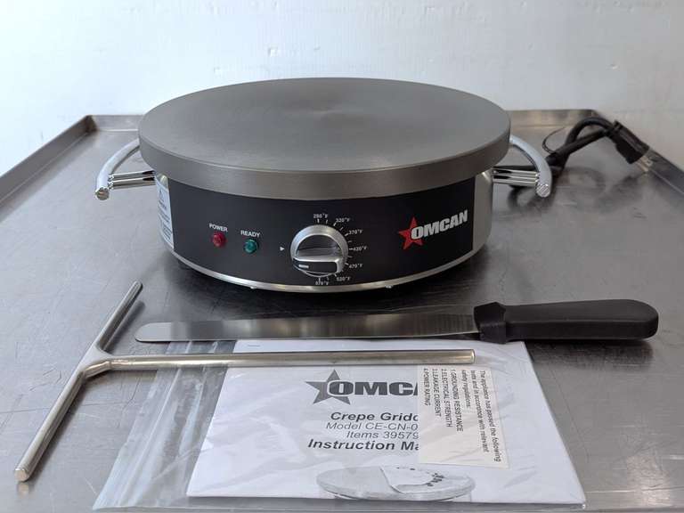 NEW 14" CAST IRON CREPE MAKER, OMCAN 39579