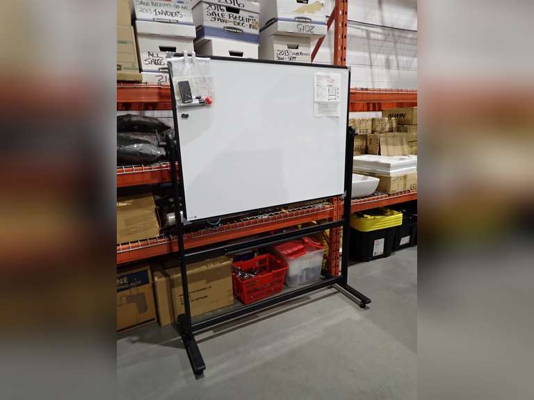 Viz-Pro Double Sided 48"x36" Magnetic Mobile Whiteboard.