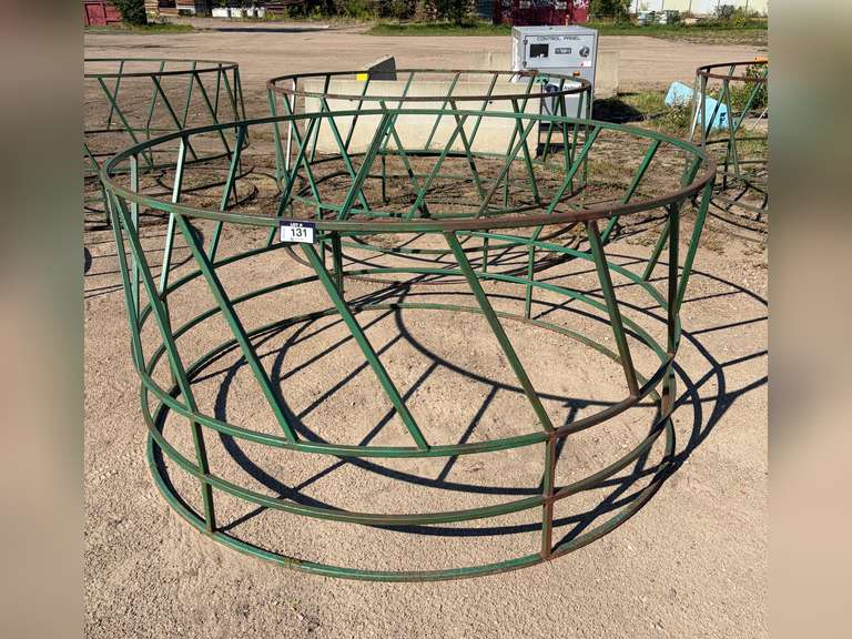 (2) 8' ROUND BALE LIVESTOCK FEEDERS