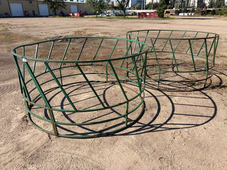 (2) 8' ROUND BALE LIVESTOCK FEEDERS
