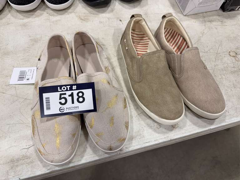 Lot of (1) Pairs of Sanuk Slip-On Women’s Shoes, Size 9 and (1) Pair of TAOS Dandy Slip-On Shoes, Si