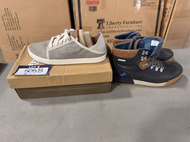 Lot of (1) Pair of OluKai Women’s Pehuea Li, Women’s Size 8.5 and (1) Forsake Patch, Women’s Size 8.