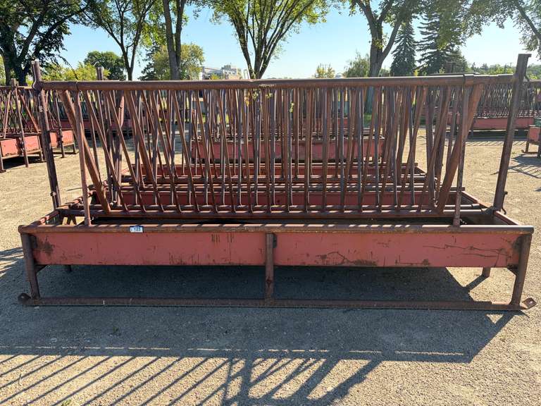(2) 12' X 4' HEAVY-DUTY STEEL V-RACK LIVESTOCK FEEDERS