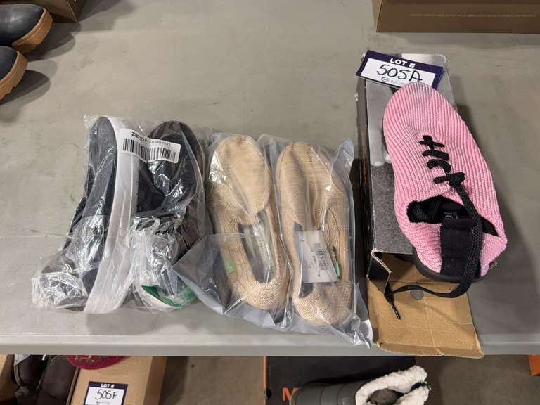 Lot of (1) Pair of Arcopedico LS Pink, Size 37 and (2) Asst. Pairs of Slip-On Shoes