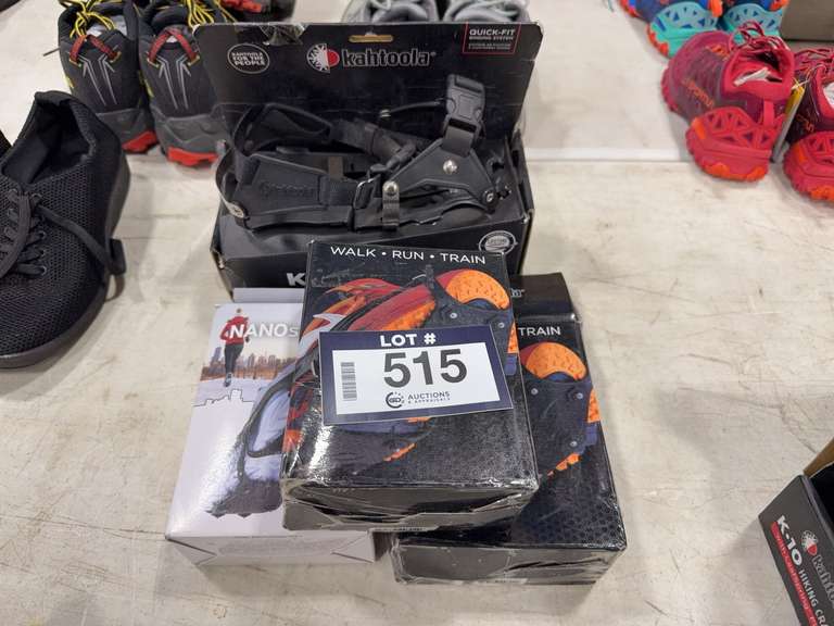 Lot of (1) Set of Kahtoola K-10 Hiking Crampons and (3) Sets of Kahtoola NanoSpikes