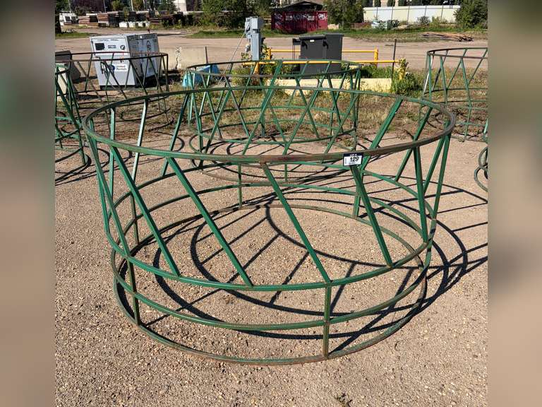 (2) 8' ROUND BALE LIVESTOCK FEEDERS