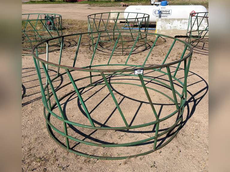 (2) 8' ROUND BALE LIVESTOCK FEEDERS