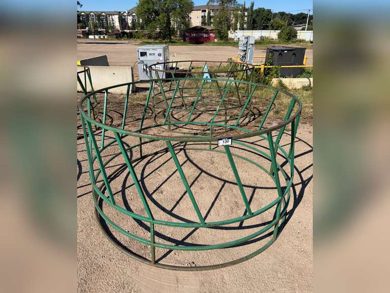 (2) 8' ROUND BALE LIVESTOCK FEEDERS