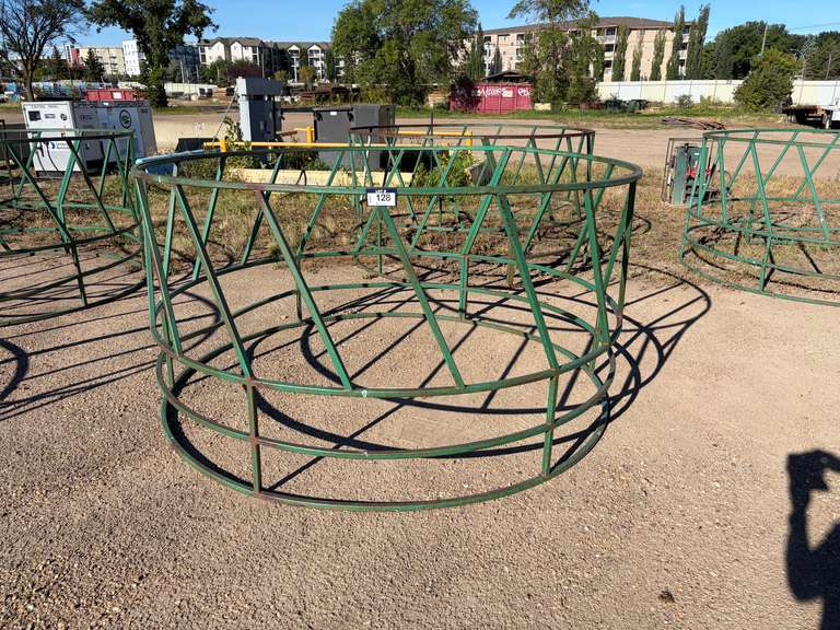 (2) 8' ROUND BALE LIVESTOCK FEEDERS