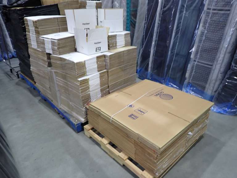 Lot of (4) Pallets Asst. Size Cardboard Boxes.