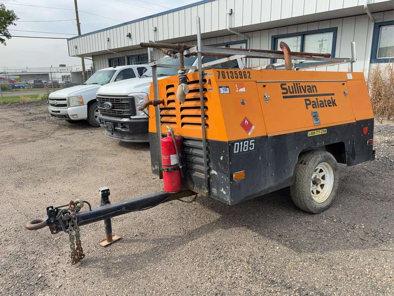 2010 Sullivan Palatek D185PJD S/A Towable Rotary Screw Compressor, 7,760hrs Showing, VIN#: 4YACC1213AM029741
