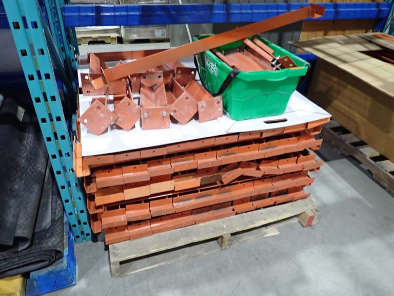 Lot of Approx. (92) 42" Pallet Racking Crossbraces and Floor Mount Bumper Guards.