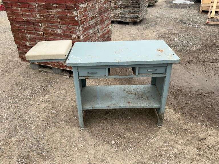Exam table with head rest