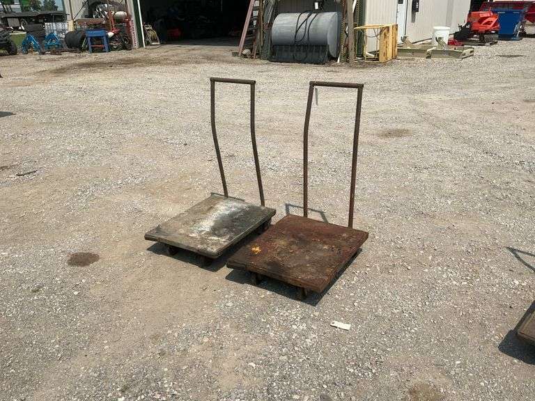 4 wheel metal carts with handle