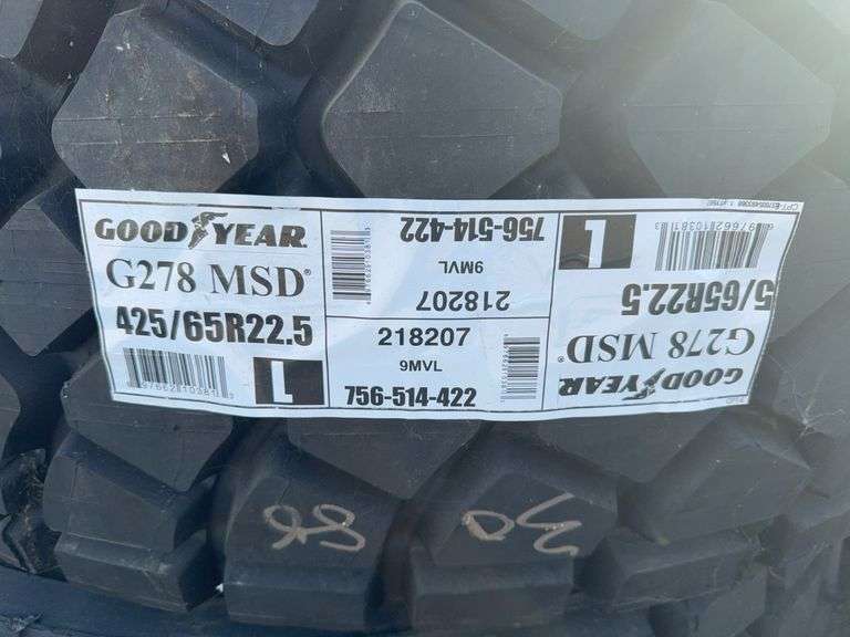 Good Year Tires 425/65R22.5 (Unused 2x)