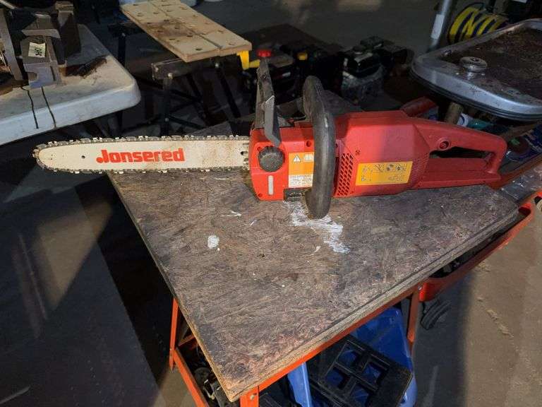 Utility Cart w/ Miscellaneous  and Chainsaw