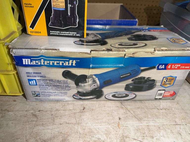 Angel Grinder,10" Orbital Polisher,2-Ton Hydraulic Jack (Unused) & Misc.