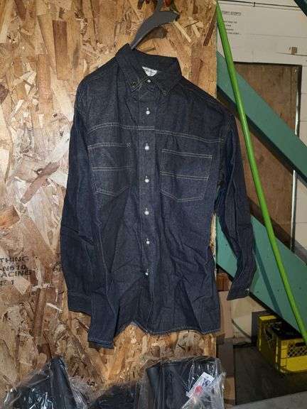 Denim Long Sleeve Polo Shirt,Rain Boots and Face Shield