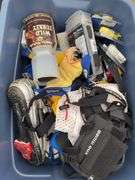 Assorted Sports Gear, Bike/Running Shoes, and Disassembled Bicycle