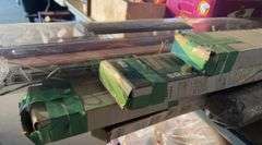 Assorted Blinds, Ceiling Fan & Box of Misc.