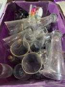 Assorted Wine and Drinking Glass & Wall Mount Lamp