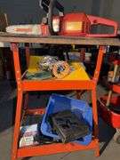 Utility Cart w/ Miscellaneous  and Chainsaw