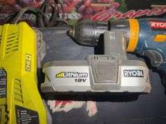 Ryobi 18V Cordless Drill, Battery, Charger