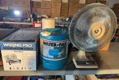 Food Slicer, 5gal. Water Container, Elec.Fan and Roll of Paper Sheet